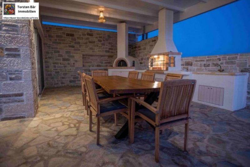 Kalamaki Kreta, Afrathia Kalamaki, Luxusvilla m.priv. Pool direkt am Lybischen Meer Haus kaufen